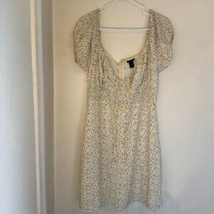 White floral loose dress